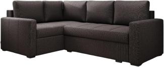 Designer Sofa Cortino mit Schlaffunktion und Stauraum Stoff Dunkelbraun Links