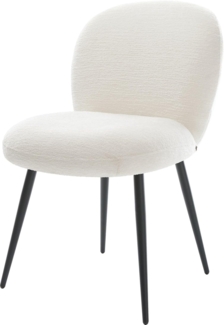 Esszimmerstuhl Nube-Flex Bouclé Soft Beige 4-Fuß konisch Schwarz Taschenfederkern