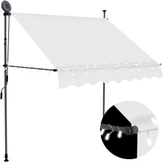 Einziehbare Markise Handbetrieben mit LED 100 cm Creme