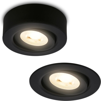 Briloner LED-Einbauleuchten 2in1 Mini Ein-& Aufbau 9W 500lm schwarz dimmbar