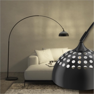 tectake Stehlampe Bogenleuchte, LED, Verstellbare Bogenlampe aus Stahl im eleganten Retro-Design