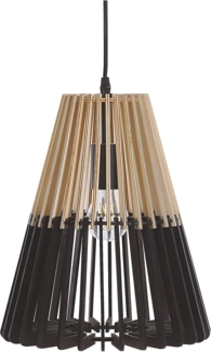 'Cavalla' Hängeleuchte Schwarz/ Hellbraun 121 cm MDF-Platte Zweifarbig Boho-Industrie Look für Wohn- Schlaf- und Esszimmer Modernes Design