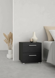 Dmora - Nachttisch Amber, Niedrige Kommode, Tisch, Multifunktionaler Nachttisch, 40x40 h42 cm, Schwarz
