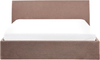 Bett mit Stauraum Bouclé ORBEY 160 x 200 cm Braun