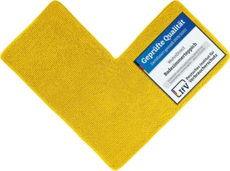 WohnDirect Eck Duschmatte 100 x 100 x 50 cm | Gelb - rutschfest & Waschbar - idealer Duschvorleger für eckige Duschkabinen zum Set kombinierbar - Badematten & Badteppiche