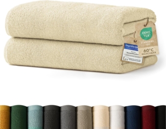 Blumtal Badetücher Premium weiche Frottier 2er Set mit Aufhängschlaufen, Frottee (2-St), Baumwolle Oeko-TEX Zertifiziert, saugstark
