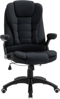 Vinsetto Bürostuhl Computerstuhl entspanntes Hinlegen höhenverstellbarer Schreibtischstuhl ergonomisch 360° Schaumstoff PP-Kunststoff leinenartiges Polyester Schwarz 64 x 64 x 100-109,5 cm