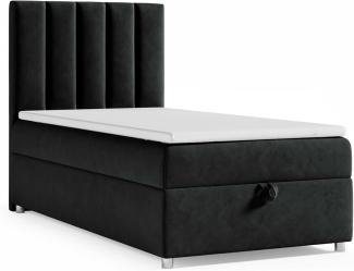 Best for Home Boxspringbett K10 SINGLE mit Bettkasten (Schwarz 90x200)