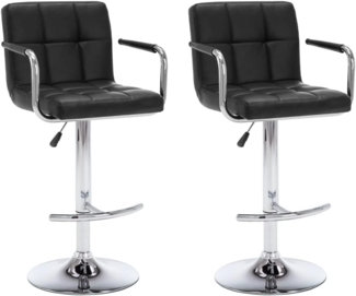 vidaXL Barhocker 2 Stk. Schwarz Kunstleder [323624]