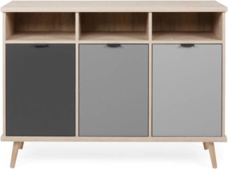 Finori 'EPIK 51' Sideboard, Kommode, Elegance Endgrain / Grau, ca. 120 cm
