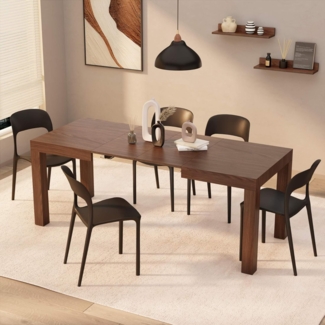 MOBILI FIVER, Küche Ausziehtisch First, 120x80 cm, Canaletto Nussbaum, Laminiert, Made in Italy