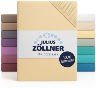 Julius Zöllner Jersey Spannbetttuch Doppelpack für das Kinderbett, Gr. 60x120 / 70x140, banana