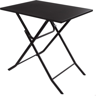 AKTIVE 61046 – Klappbarer Gartentisch, quadratische Terrasse, Beistelltisch, zusammenklappbar, schwarz, 70 x 50 x 70 cm, leicht und robust, Metallrahmen, Kleiner Terrassentisch für den Außenbereich