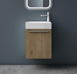 Mai & Mai Badmöbel-Set Gäste Wc Waschbeckenunterschrank Waschtisch mit Unterschrank Pisa