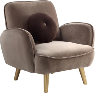 ATLANTIC home collection Sessel Ben, mit Welleunterfederung, inkl. Dekokissen und goldene Massivholzfüße