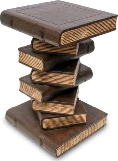 Oriental Galerie Bücherhocker Nachttisch Beistelltisch Hocker Buch Stapel Podest Deko 51 cm Holz Dunkelbraun Creme Inkl. Südostasien Bildband als PDF Datei