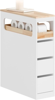 Nischenregal mit 3 Schubladen und 1 abnehmbaren Tablett MDF Weiß BZR54-W