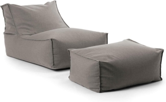 mokebo Sitzsack Der Sundowner (mit Hocker), Bean Bag Outdoor für Kinder & Erwachsene, Gartenliege in Blau