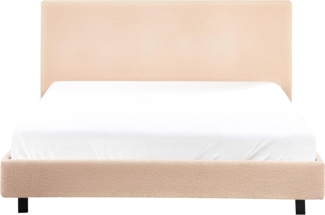 Bett mit Lattenrost Bouclé ALBI 140x200 cm Beige