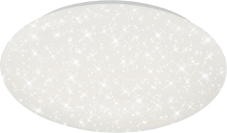 Briloner Leuchten LED Deckenleuchte mit Sternendekor, Deckenlampe 24 Watt, 2. 400 Lumen, 4. 000 Kelvin, Ø 49cm, Kunststoff, W, Weiß, 490x130 mm (DxH)