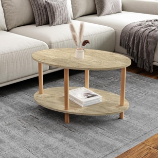 Couchtisch Højreby 70 x 44 x 43 cm Travertin [en. casa]