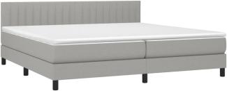vidaXL Boxspringbett mit Matratze Hellgrau 200x200 cm Stoff, Härtegrad: H2 [3140241]