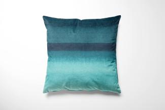 Mako Satin Bettwäsche Watercolor Stripes petrol blau Kissenbezug 40x40 | freundin home collection