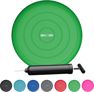 GORILLA SPORTS Balancekissen Ballsitzkissen, inkl. Pumpe, ohne Noppen, Luftkissen, Balance Pad