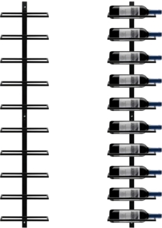 Yaheetech Weinregal Flaschenhalter Flaschenregal Aufbewahrungsregal für die Wand aus Metall 10 Flaschen, Schwarz