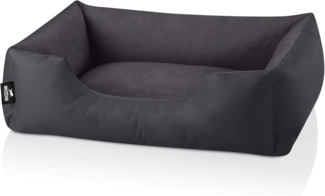 BedDog Hundebett ZARA, Hundekissen mit abziehbaren waschbaren Bezug, Hundekorb, Hundesofa, für kleine, große, mittel-große Hunde (M) ca. 70x55x18cm, GRAFIT (graphit)