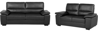 Sofa Set Kunstleder schwarz VOGAR