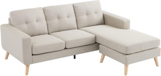 Vente-unique - Ecksofa - Ecke wechselbar - Stoff - Beige - BARTOLOME
