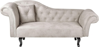 Chaiselongue Samtstoff taupe linksseitig LATTES II