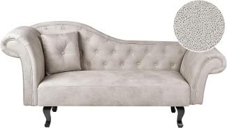 Chaiselongue Samtstoff taupe linksseitig LATTES II