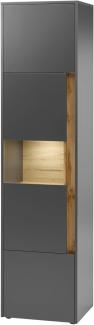 Aktenschrank Center in grau matt und Eiche Wotan 50 x 200 cm