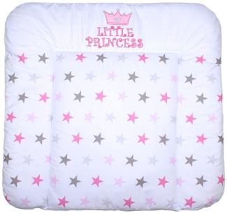 Wickelauflage mit Applikation - Princess Star Rosa - Wickeltischauflage Baby Auflage (70x70 cm)