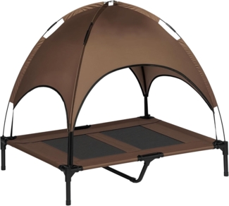 PawHut Tierbett Hundeliege mit Baldachin, Netzstoff, für Garten, Balkon, Kaffee