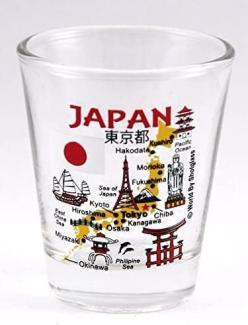 Japan Landmarks und Symbole Collage Shot Glas