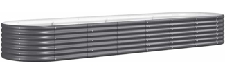 vidaXL Hochbeet Verzinkter Stahl 296x80x36 cm Anthrazit 318926