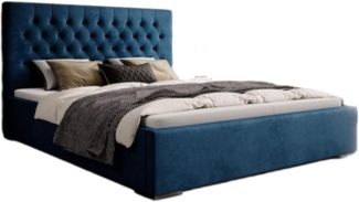 Designer Polsterbett Chester mit Stauraum 180x200 Blau 34