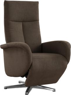 CAVADORE TV-Sessel Juba / Pflegeleichter Fernsehsessel mit manuell verstellbarer Relaxfunktion / 75 x 112 x 82 / Soft Clean Bezug, Braun
