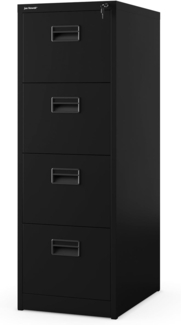 Jan Nowak Hängeregistraturschrank V005 Hängemappenschrank Hängeregisterschrank Aktenschrank mit 5 Schubladen Pulverbeschichtung Stahlblech 162 x 46 x 62 cm (H x B x T) (Schwarz)