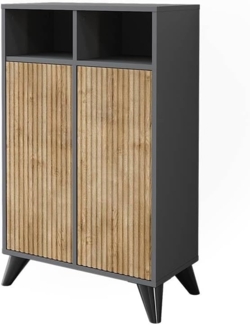 Midischrank Leano Anthrazit/Bergeiche 60 x 97 cm mit 2 Türen Vicco