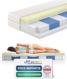AM Qualitätsmatratzen 'Visco-Taschenfederkernmatratze', H2, 140x200 cm