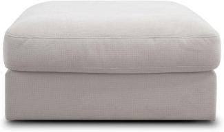 CAVADORE Hocker "Fiona"/ XXL-Fußbank, Polsterbank im modernen Design / 97 x 48 x 97 / Webstoff beige