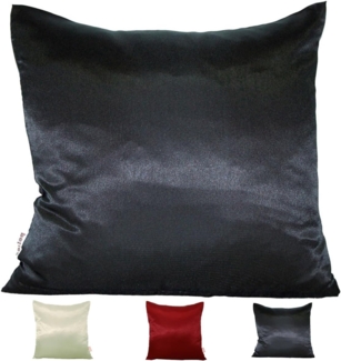 beties Kissenbezug Glanz Satin, (1 Stück), 40x40 cm schwarz