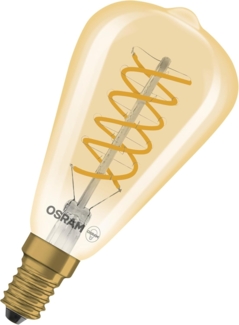 OSRAM LED Lampe Edison Vintage 1906 Spiral ST48, 4,8W, E14, gold, Spiraldraht, Leselampe, Wandbeleuchtung, Retro-Interieur, Wohnzimmer, Designleuchte