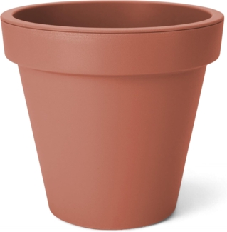 Spetebo Pflanzkübel Kunststoff Pflanzkübel rund XXS Ø 20 cm terracotta (Stück, 1 St, Blumentopf), klassischer runder Pflanzkübel für den Garten
