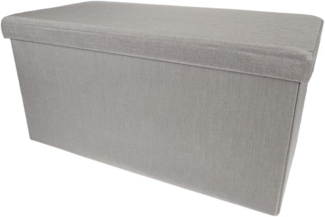 Urban Living faltbare SITZBANK Sitzhocker TISSU Aufbewahrungsbox 53355 hellgrau, 76 x 38 x 38 cm