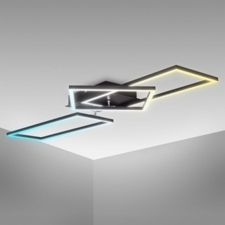 LED Deckenlampe dimmbar CCT Deckenleuchte Fernbedienung schwarz 40W Nachtlicht